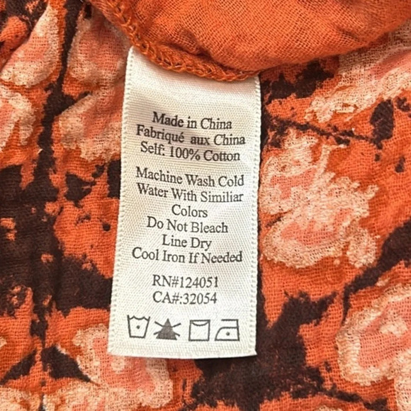 Anthropologie Porridge Elisabeth Boho Tassel Top Women’s Size Small Orange - Picture 9 of 9